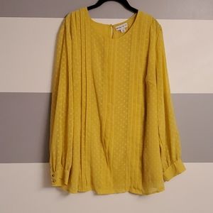 Ava & Viv mustard Blouse 2X